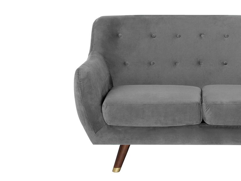 Sofa 2-osobowa welurowa szara BODO zdjęcie 5