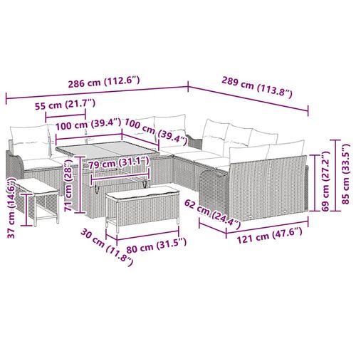 Zestaw Sof na Ogród 13 pcs Beżowy polirattan na Arena.pl