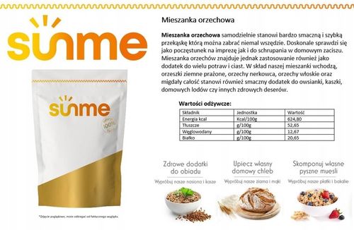 MIESZANKA ORZECHOWA 1kg Orzechy Ziemne Włoskie Nerkowca Migdały Jakość na Arena.pl