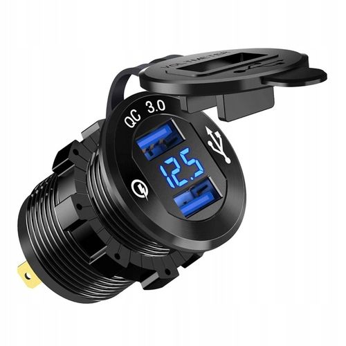 ŁADOWARKA SAMOCHÓD 2x USB QC3.0 WOLTOMIERZ 3A ALU na Arena.pl