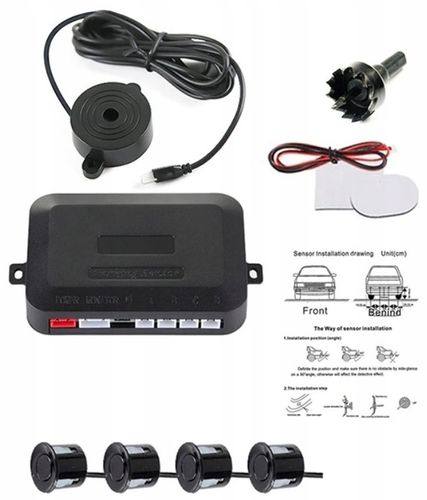 CZUJNIKI PARKOWANIA COFANIA BUZZER GŁOŚNIK PRZÓD TYŁ ZESTAW PDC 4x SENSOR na Arena.pl