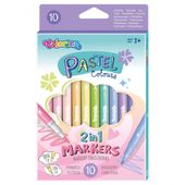 FLAMASTRY DWUSTRONNE 10KOL PASTEL COLORINO