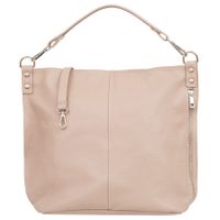 VERA PELLE torebka damska skórzana worek z paskiem na ramię V388 j.różowa