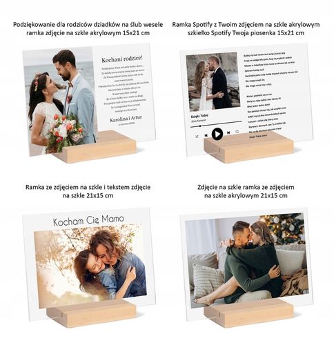 Podziękowanie prezent dla rodziców na ślub Wasze zdjęcie na szkle w 1 dzień na Arena.pl