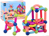 Klocki magnetyczne edukacyjne 64szt