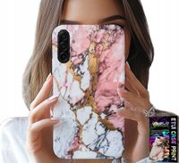 ETUI DO SAMSUNG GALAXY A17 5G - RÓŻOWO BIAŁY MARMUREK, KAMIENNE WZORY