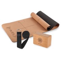 Korkowy zestaw do jogi HMS Naturalny Kompletny YM11 KJ02 SJ02