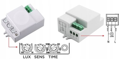 CZUJNIK RUCHU ZMIERZCHU MIKROFALOWY SENSOR CZUJKA DO LED PIR na Arena.pl