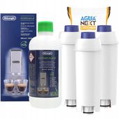 3x Agua Next filtr do ekspresu Delonghi + oryginalny odkamieniacz