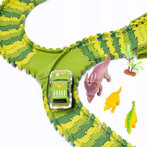 TOR SAMOCHODOWY WYŚCIGOWY PARK DINOZAURÓW MAGIC TRACK 240 elementów / 360cm na Arena.pl