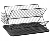 OCIEKACZ SUSZARKA DO NACZYŃ DWUPOZIOMOWA CZARNA POJEMNA LOFT