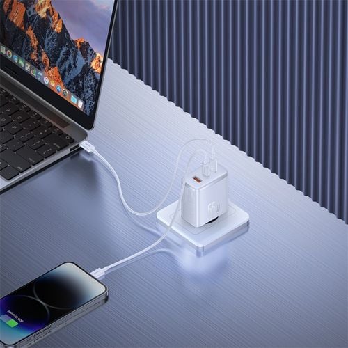 ładowarka sieciowa gan cube pro 65w 2x usb-c usb-a biała na Arena.pl
