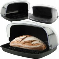 CHLEBAK JEDNOCZĘŚCIOWY PLASTIKOWY Z PRZEZROCZYSTĄ POKRYWĄ 32X25X17 CM