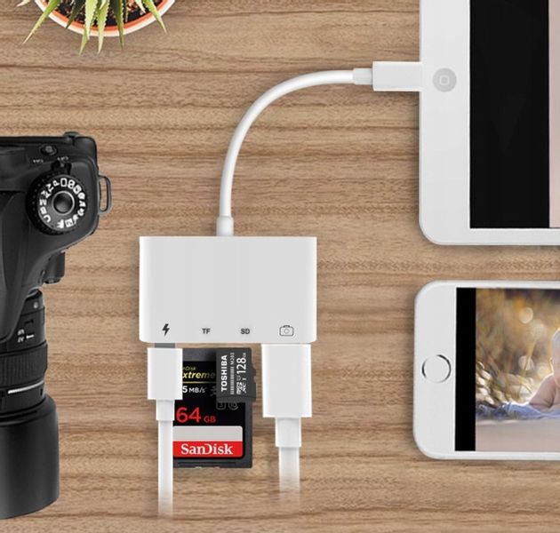 Adapter Czytnik Kart Pamięci do Apple iPhone Lightning micro SD USB 256GB zdjęcie 11