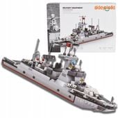 KLOCKI KONSTRUKCYJNE STATEK NISZCZYCIEL ZESTAW DLA DZIECI MILITARIA MODEL