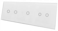 2 x WŁĄCZNIK ŚWIATŁA SZKLANY PANEL BIAŁY 2+1+2