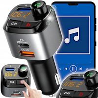 TRANSMITER SAMOCHODOWY FM ZESTAW GŁOŚNOMÓWIĄCY BT5.0 3xUSB QC3.0 BASS BOOST