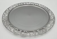 talerz plastikowy  fi-300 srebrny ażur 4szt 34-54