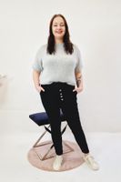 Jeansy z Wysokim Stanem Czarne S