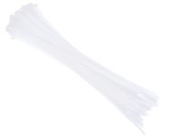 Opaski kablowe nylonowe 300x3,6 mm, białe, 100 szt.