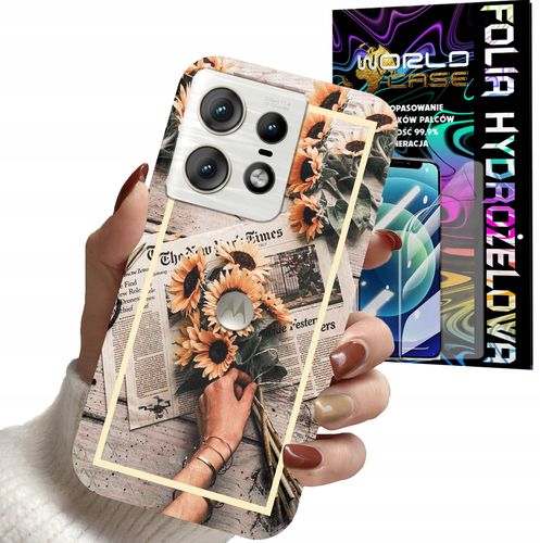 ETUI DO MOTOROLA EDGE 50 PRO - SŁONECZNIK KWIATY DLA KOBIET PLECKI + FOLIA na Arena.pl