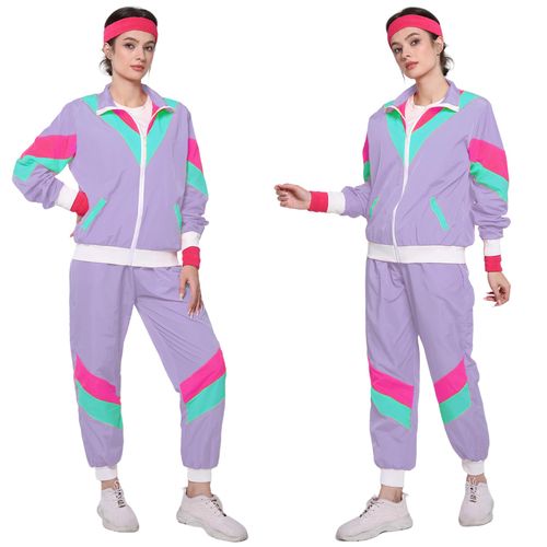 Kostium Dres Lata 80 90 Retro Neon Unisex XXL z Akcesoriami na Imprezę na Arena.pl