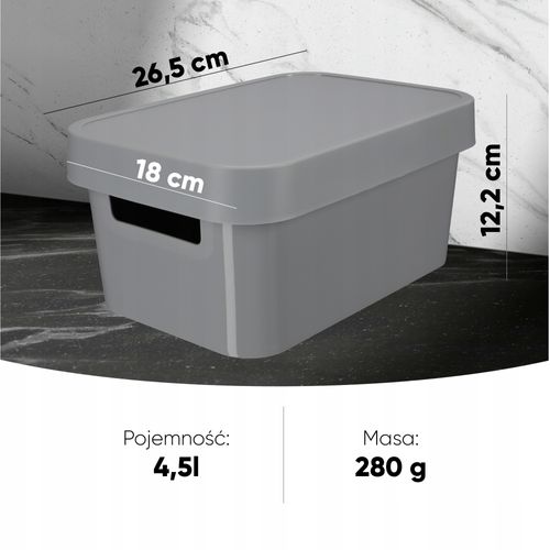Curver Pojemnik Pudełko Z Pokrywką 4,5 L Szary na Arena.pl