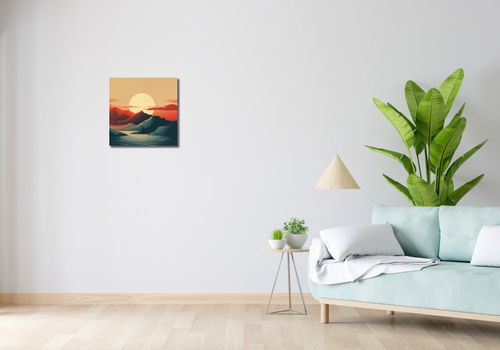 Obraz 40x40cm Zachód Słońca nad Górami na Arena.pl