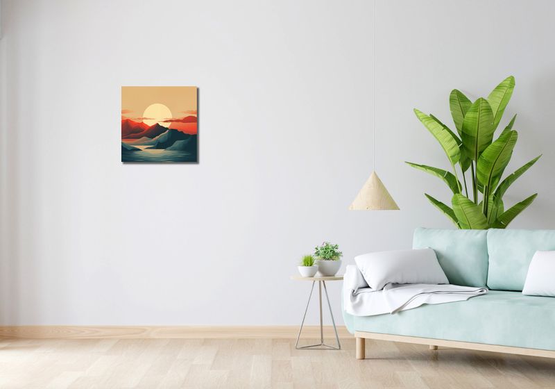 Obraz 40x40cm Zachód Słońca nad Górami zdjęcie 2