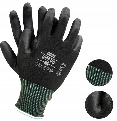 rękawice robocze / czarne / rozmiar: 8 - m / rtepo_bb8 na Arena.pl