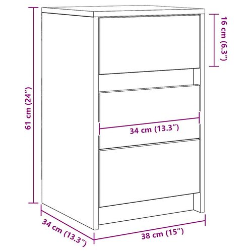 Szafka Nocna z szufladą z Stare drewno 38 x 34 x 61 cm na Arena.pl