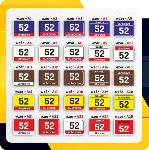 Tabliczka Tablica ADRESOWA Numer na dom 25 wzorów WYTRZYMAŁA 30x40 cm PCV na Arena.pl