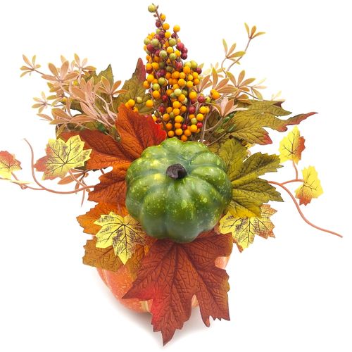 STROIK JESIENNY DYNIA Z LIŚĆMI JESIENNA DEKORACJA DUŻY STROIK NA STÓŁ 30cm na Arena.pl