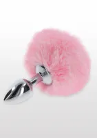 taboom bunnytail plug aluminiowy z rożowym puszystym ogonkiem