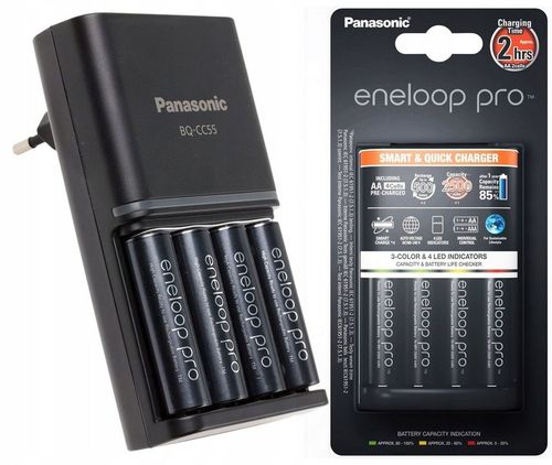 ŁADOWARKA PANASONIC BQ-CC55 + 4 x R6/AA ENELOOP PRO 2500 mAh ORYGINAŁ na Arena.pl