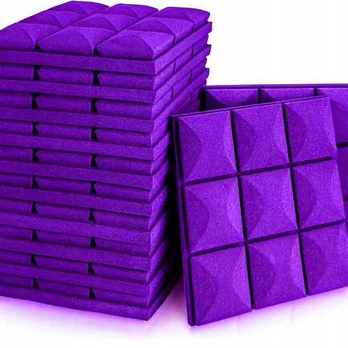 Pianka akustyczna KOSTKA wypukła 30x30x5 cm Panel wygłuszający BUFFO Fiolet na Arena.pl