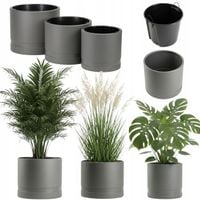KOMPLET SZARYCH DONIC OGRODOWYCH plastikowe z wkładem na taras balkon