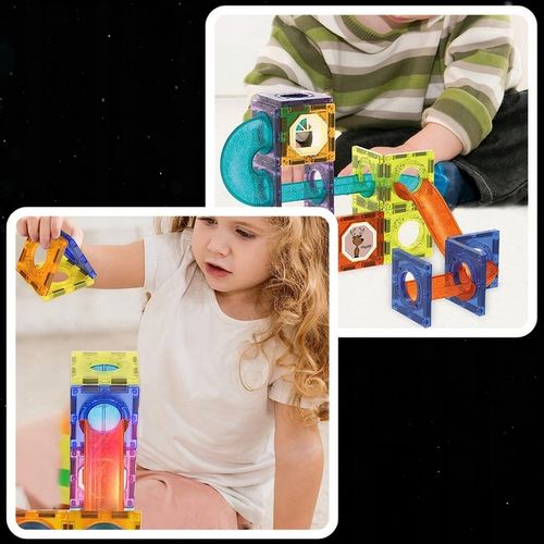 Klocki magnetyczne konstrukcyjne 49el 3D edukacyjne duży zestaw dla dzieci na Arena.pl