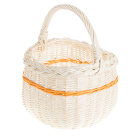 Wiklinowy Kosz Torba na Zakupy Kosz Prezentowy Wybielany 31x31 H25/40 cm