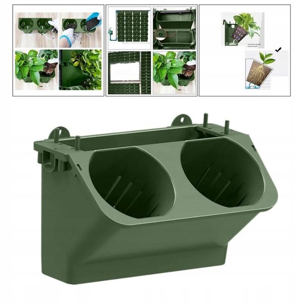 Doniczka ŚCIENNA Podwójna z NAWADNIANIEM 24cm WERTYKALNA Kaskada MODUŁOWE zdjęcie 10