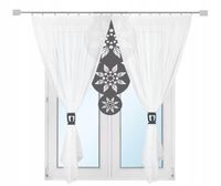 Firana nowoczesna na TARAS BALKON salon ażur ozdoba MANDALA szar 300x250