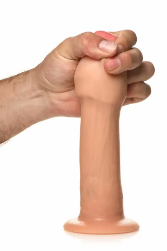 jock real skin 8" model wibracyjny, jasny, dual-density, silikon na Arena.pl