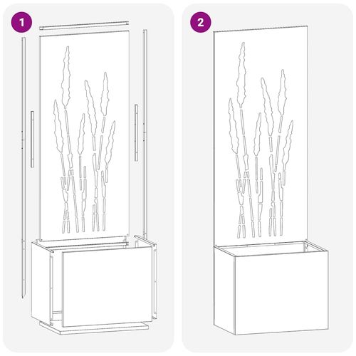 Donica ogrodowa z dekoracyjną płytą Rdzawy 50 x 140 cm na Arena.pl