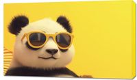 Obraz 100x60cm Panda w Wakacyjnym Nastroju