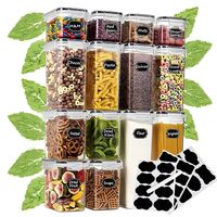 POJEMNIK SŁOIK PLASTIKOWY NA MAKARON KASZE PUDEŁKA NA ŻYWNOŚĆ 14szt GRATISY