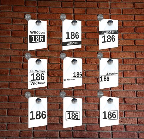 biała TABLICZKA ADRESOWA lampka led pionowa dibond numer domu 40x30 na Arena.pl