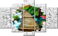 70 100CM OBRAZ 5 ELEM ŚCIANA WIDOKIEM MOST DRUK PŁÓTNO