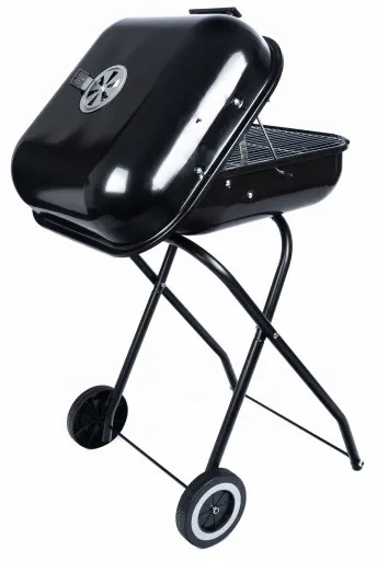 GRILL Węglowy na brykiet Ogrodowy PRZENOŚNY turystyczny WÓZEK POKRYWA zdjęcie 11