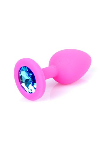 plug-jewellery pink silicon plug small- light blue diamond na Arena.pl
