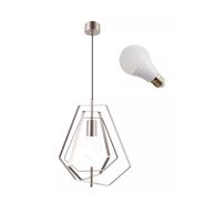 LED LAMPA WISZĄCA AURORA E27 35CM SREBRNA